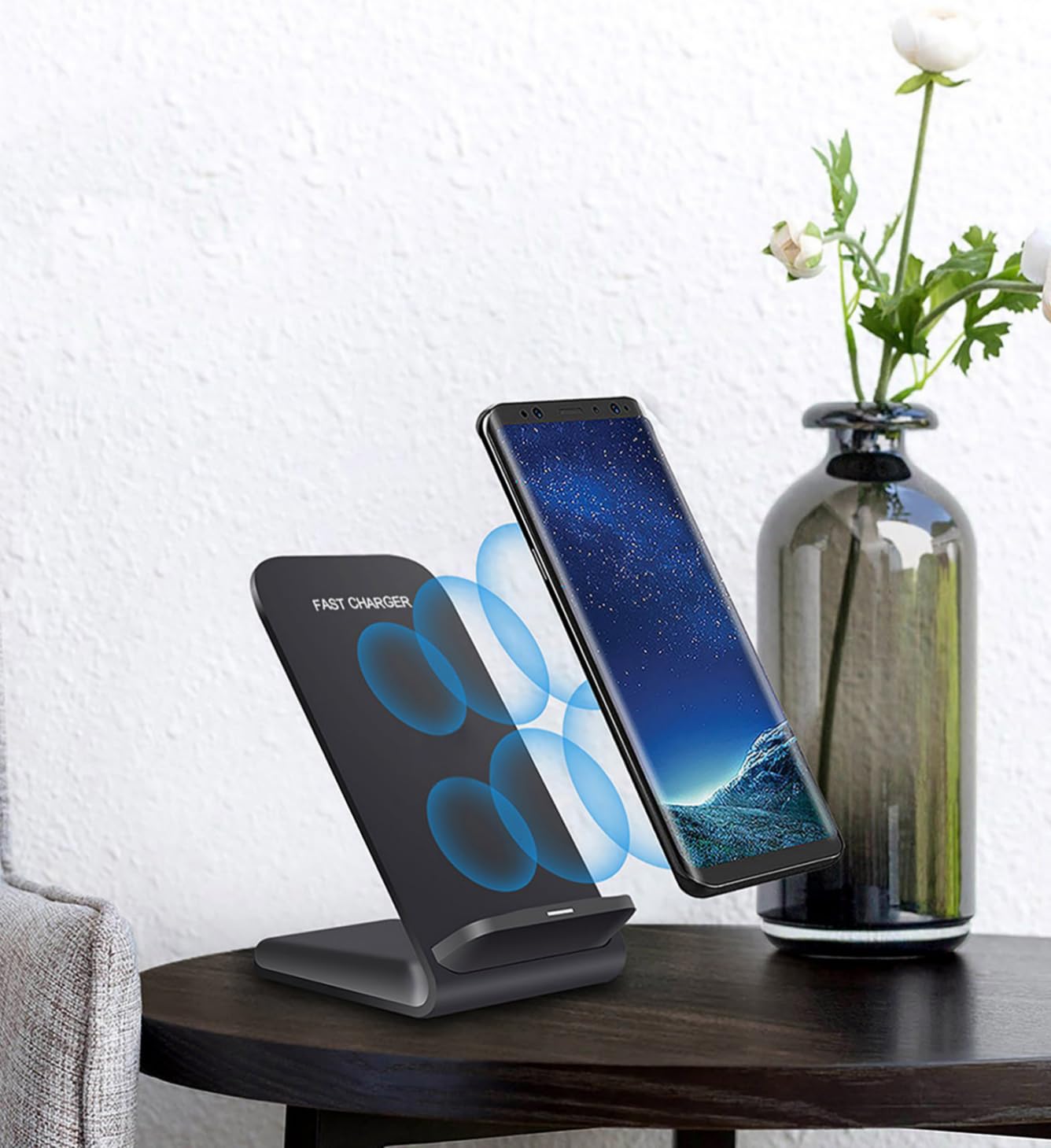 Paquete de 2 soportes de carga inalámbrica de 20 W para Samsung, soporte de carga inalámbrica rápida para Apple iPhone, Samsung Galaxy S22/S21/S20, para Google Pixel, para LG y todos los dispositivos