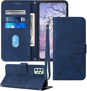 A53 5G Case,for Samsung A53 5G Case Wallet,[Kickstand][Wrist Strap][Card Holder Slots] for Galaxy A53 5G Case,TPU Interior Protective PU Leather Folio Flip Cover for Samsung Galaxy A53 5G Case (Blue)
