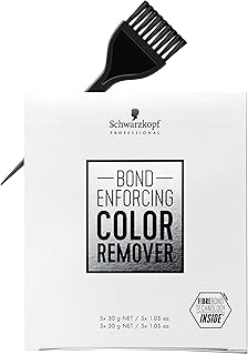 Schwarzköpf Professional Bond Enforcing Color Remover - 5 Count (w/ Sleekshop Stinaface Tint Brush) Haircolor Dye Hair Color Reduction Remove (5 x 1.05 oz)
