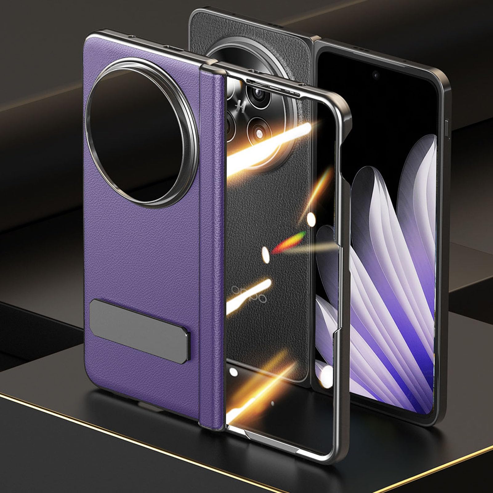Amazon.com: Case for Oppo Find N5, Hinge Protection Real Leather