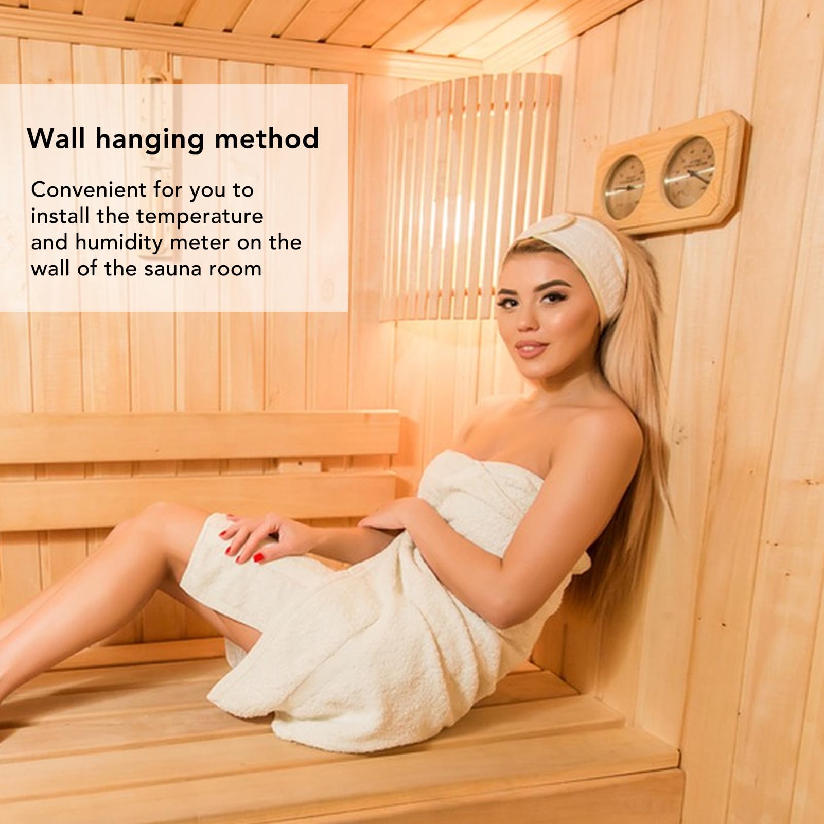 Thermomètre et Hygromètre de Sauna en Bois à Haute Température, Jauge d'humidité et de Température 2 en 1