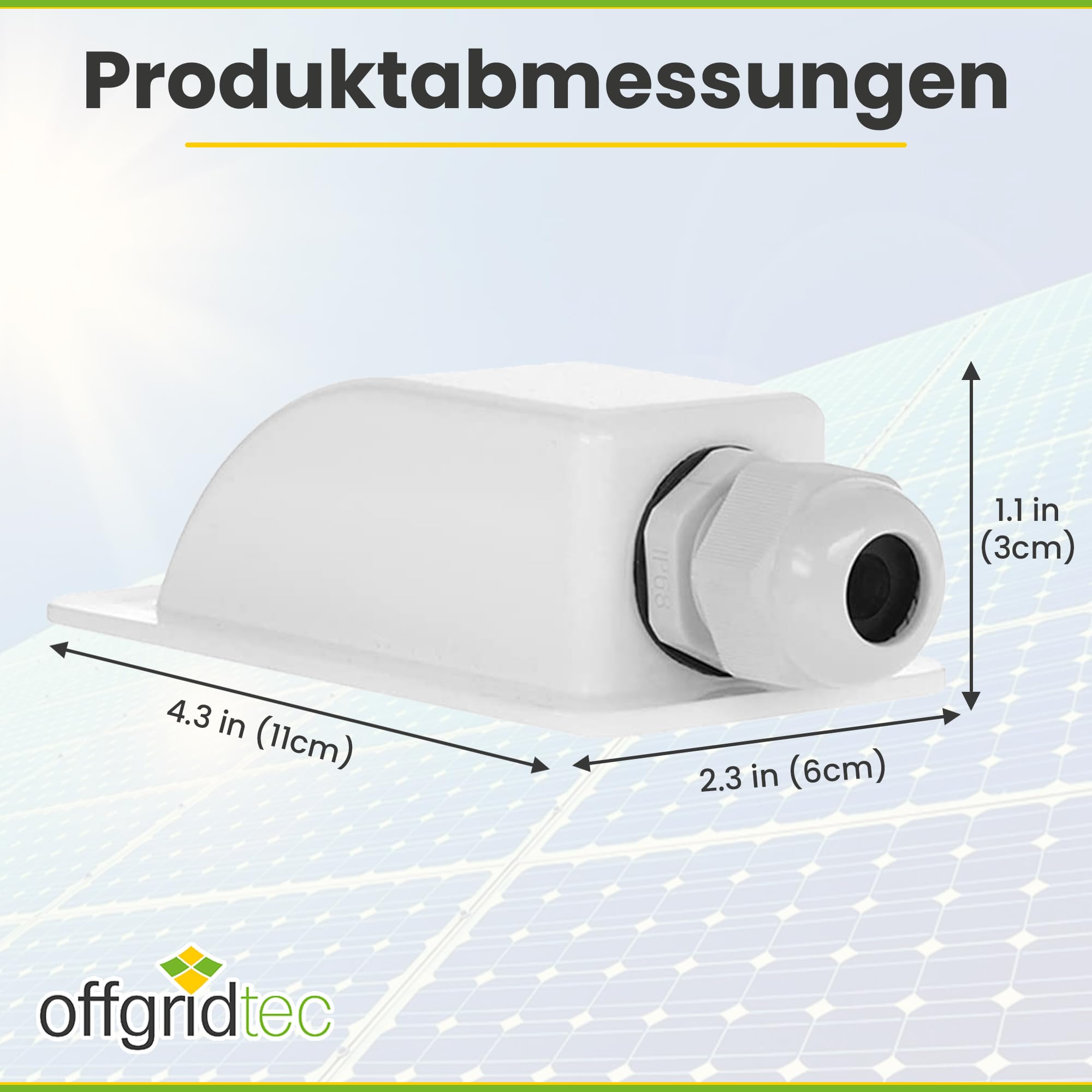 Offgridtec© Przepust dachowy 1-komorowy biały do kamperów, przyczep kempingowych, łodzi, solarny przepust kablowy ABS