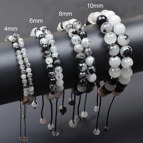 Vista 175 de MASSIVE BEADS Pulsera elástica de yoga hecha a mano con piedra natural, cristal curativo, energía, regalos para adultos unisex de 0.157 in, 0.236