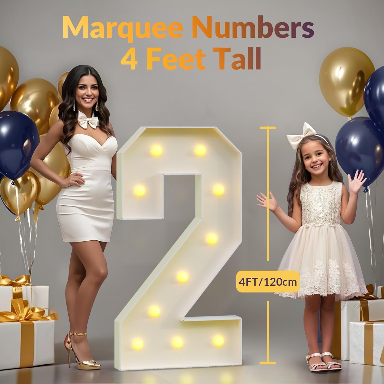 2025 Graduation Party Decorations, 4FT Light Up Number 25 for Graduation Decorations 2025, Graduations Marquee Light Up Numbers 4 Feet Tall, White