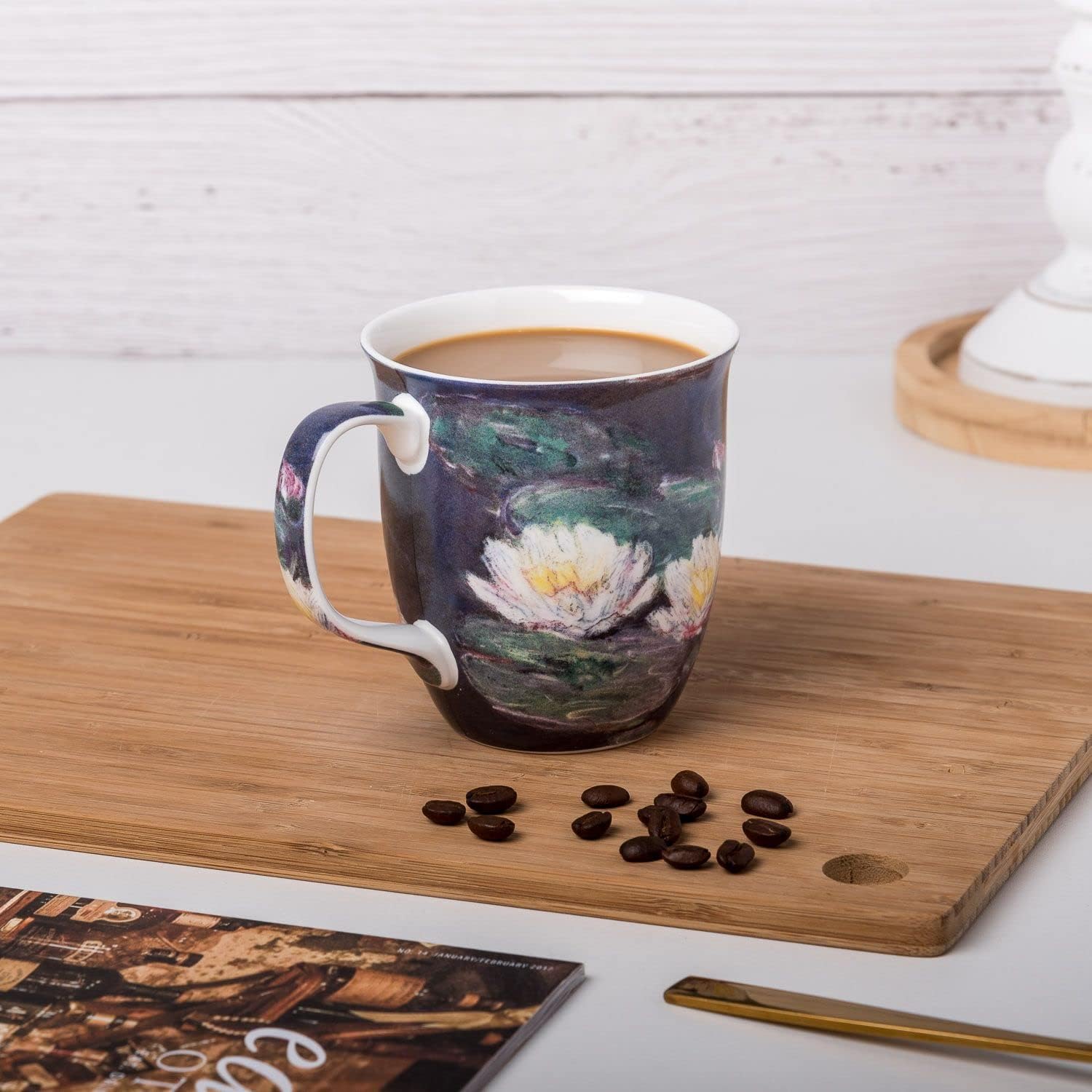 McIntosh Old Masters Claude Monet Water Lilies Fine Bone China (12.5 oz) Java Mug in Matching Gift Box