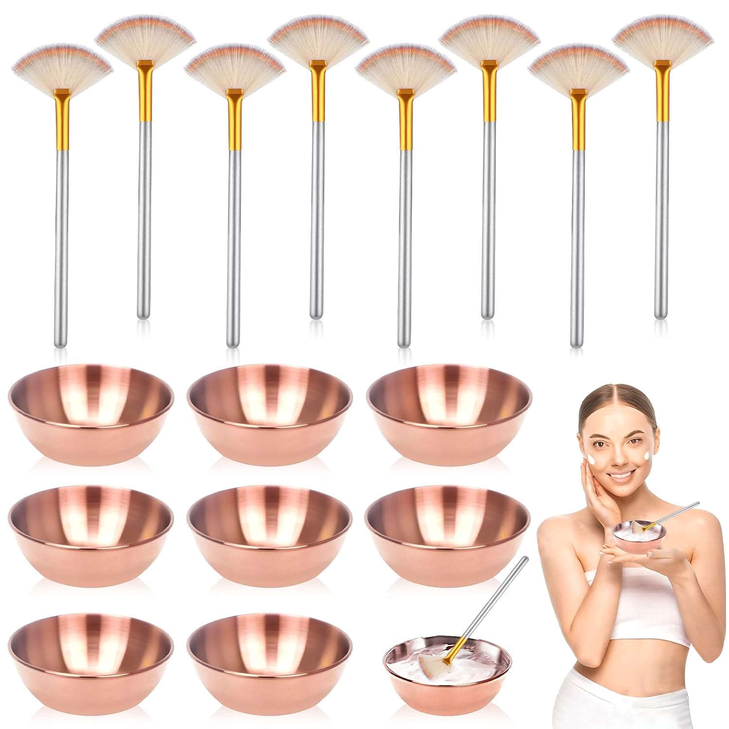 Rose Gold Esthetician Supplies Set for Makeup and Spa