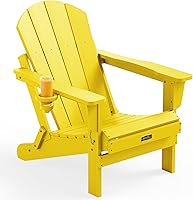 Vista 31 de SERWALL - Silla plegable Adirondack para patio, jardín, exterior, resistente a la intemperie, sillas para hoguera, color naranja