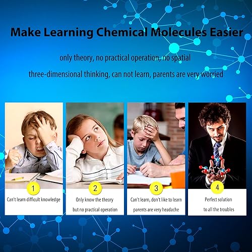 Miniatura 8 de Kit completo de modelo molecular de química de 406 piezas, conjunto STEM orgánico e inorgánico, suministros para escuela media, secundaria y