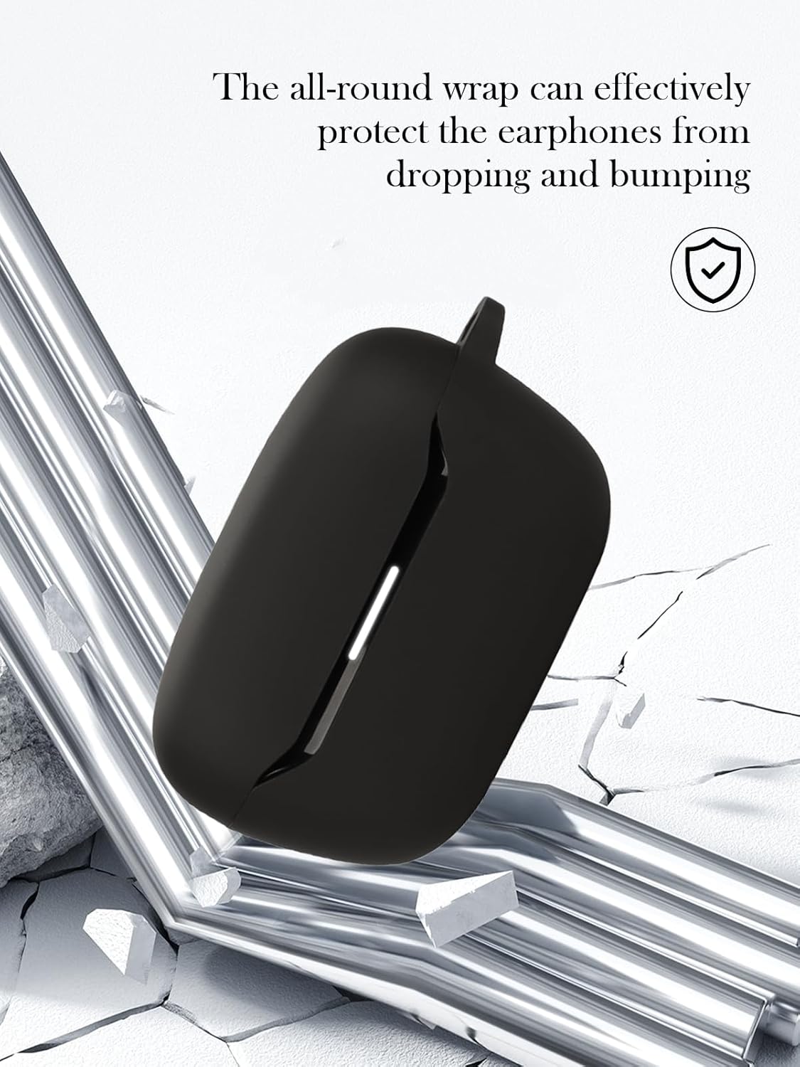 Case for JBL Endurance Race 2 True Wireless in Ear Earbuds,Soft Protective,Shockproof, BOVUGAC Silicone Case Cover with Keychain & Cleaning Kit & Lanyard-Black - Image 2