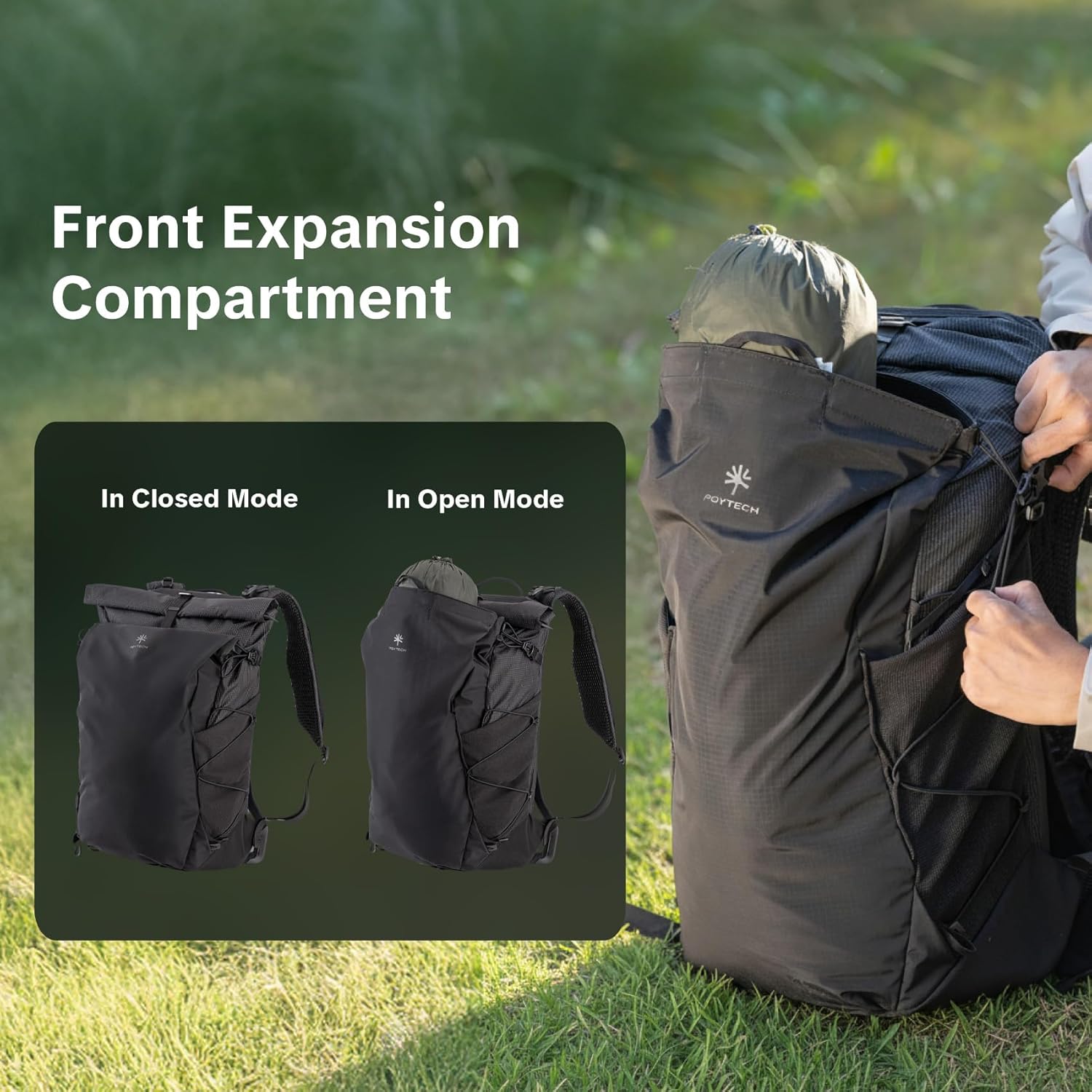 PGYTECH OnePro Ultralight Camera Backpack, Expandable Camera Bag 30L for Photographers, Outdoor Travel Bag with Dividers and 16" Laptop Sleeve, Compatible with DSLR/Drones/Mirrorless(Misty Green) - Image 3