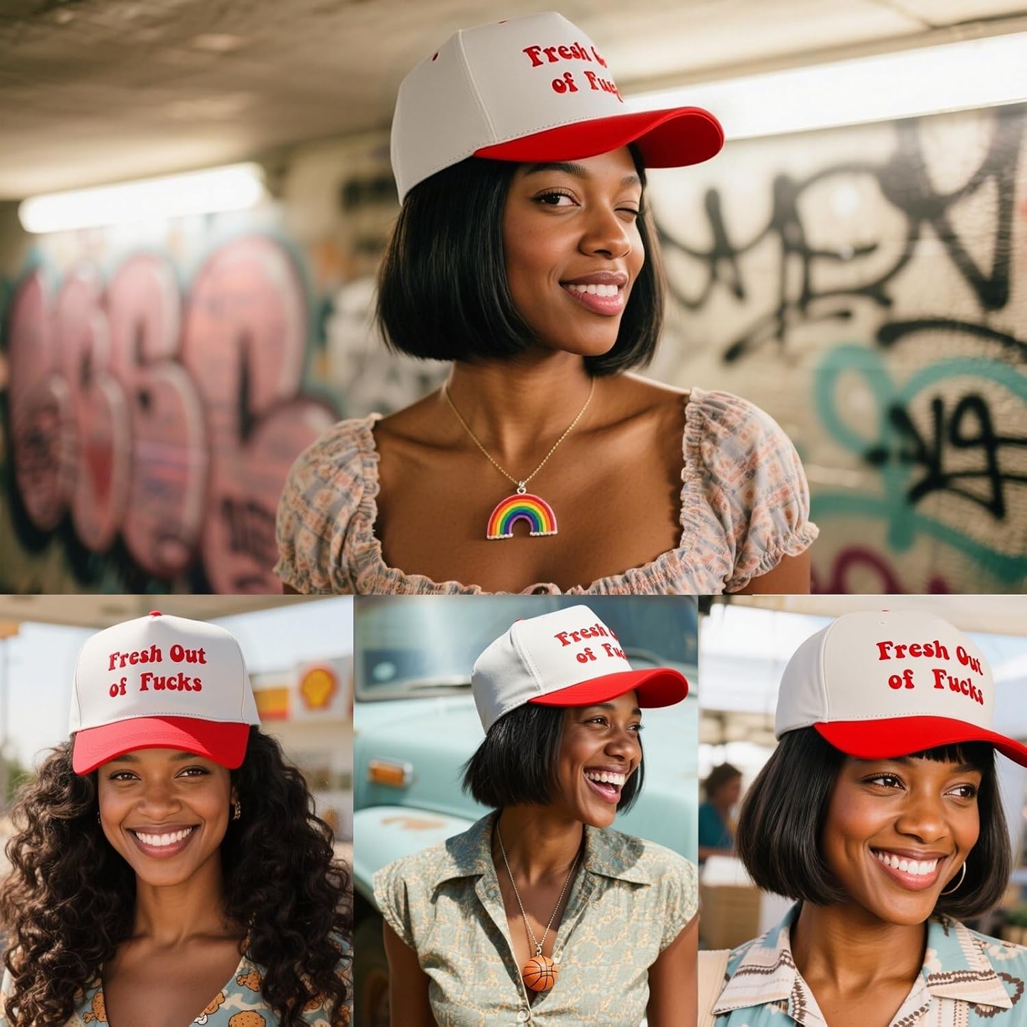 Funny Trucker Hats Embroidered Vintage Snapback Hat for Women Put It On My Husband's Tab Hats Gag Gifts Baseball Cap Red - Image 3