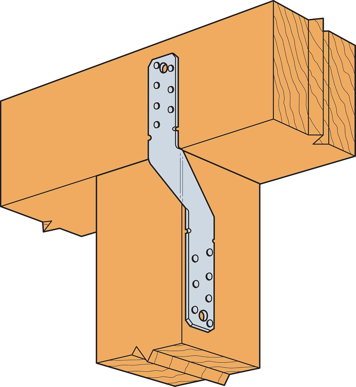 Simpson Strong-Tie MTS12Z MTS 12 in. 16-Gauge ZMAX Galvanized Medium Twist Strap (Pack of 100)
