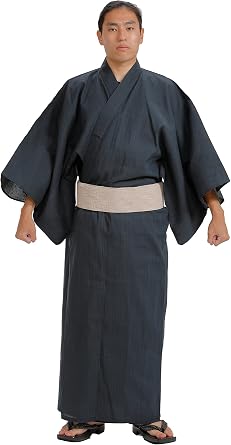 Edoten Mens Kimono Japan Shijira Weaving Yukata