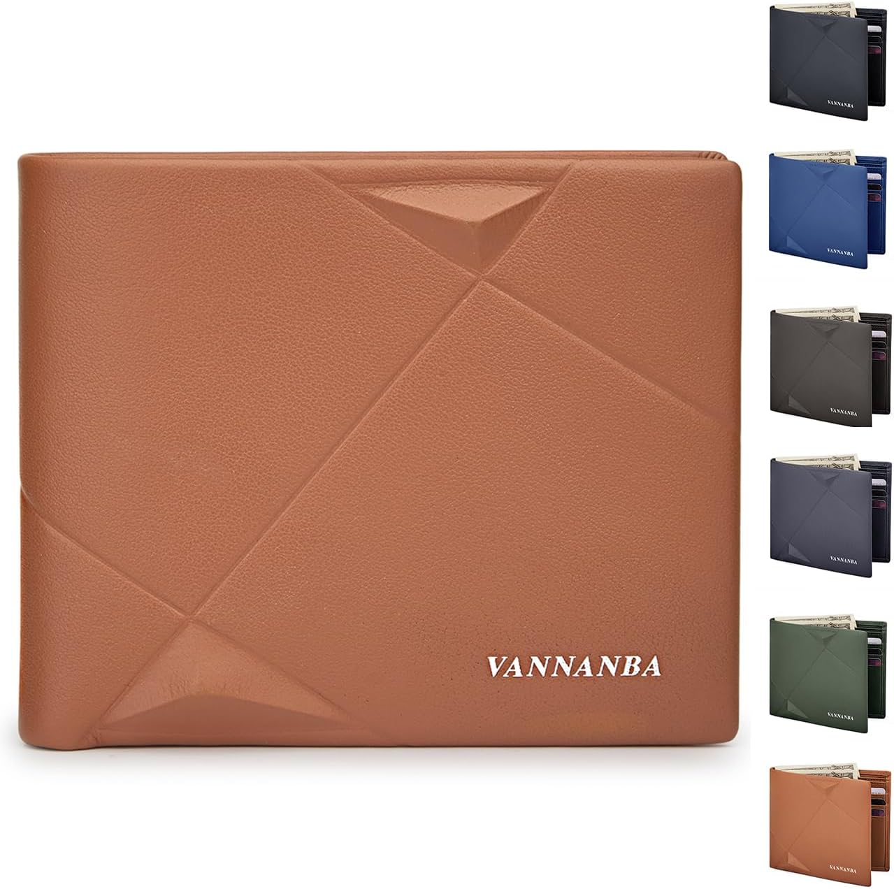 Bifold Front Pocket Wallets with Gift Box,Slim Minimalist Leather Card Wallet for Men,Brown
