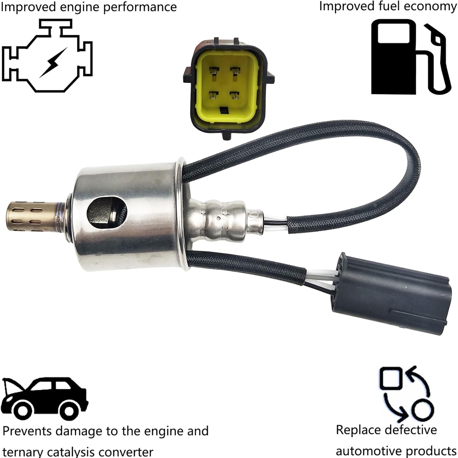 4 Wire Front Oxygen Sensor Replacement for Chevrolet 2011 2010 2009 Aveo Aveo5 1.6L Upstream O2 Sensor 234-4290