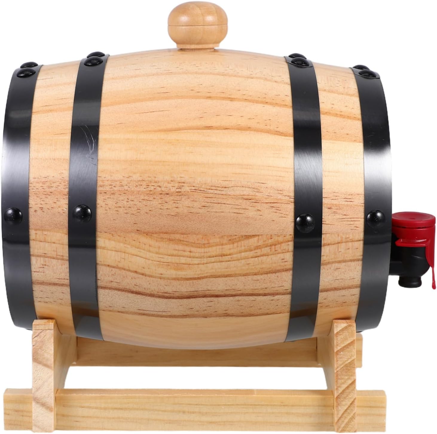 VALICLUD Wooden Decor Oak Aging for Whiskey Beer and Wine Dispensing with Stand for Kitchen Pub and Cellar Use