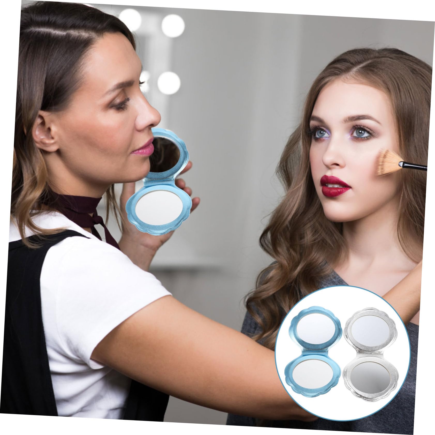 FRCOLOR 5 Set Di Specchietti Da Viaggio Leggeri Specchietti Tascabili A Forma Di Conchiglia Pieghevoli Per Ragazze Per Le Forniture Quotidiane 2 Pezzi*5