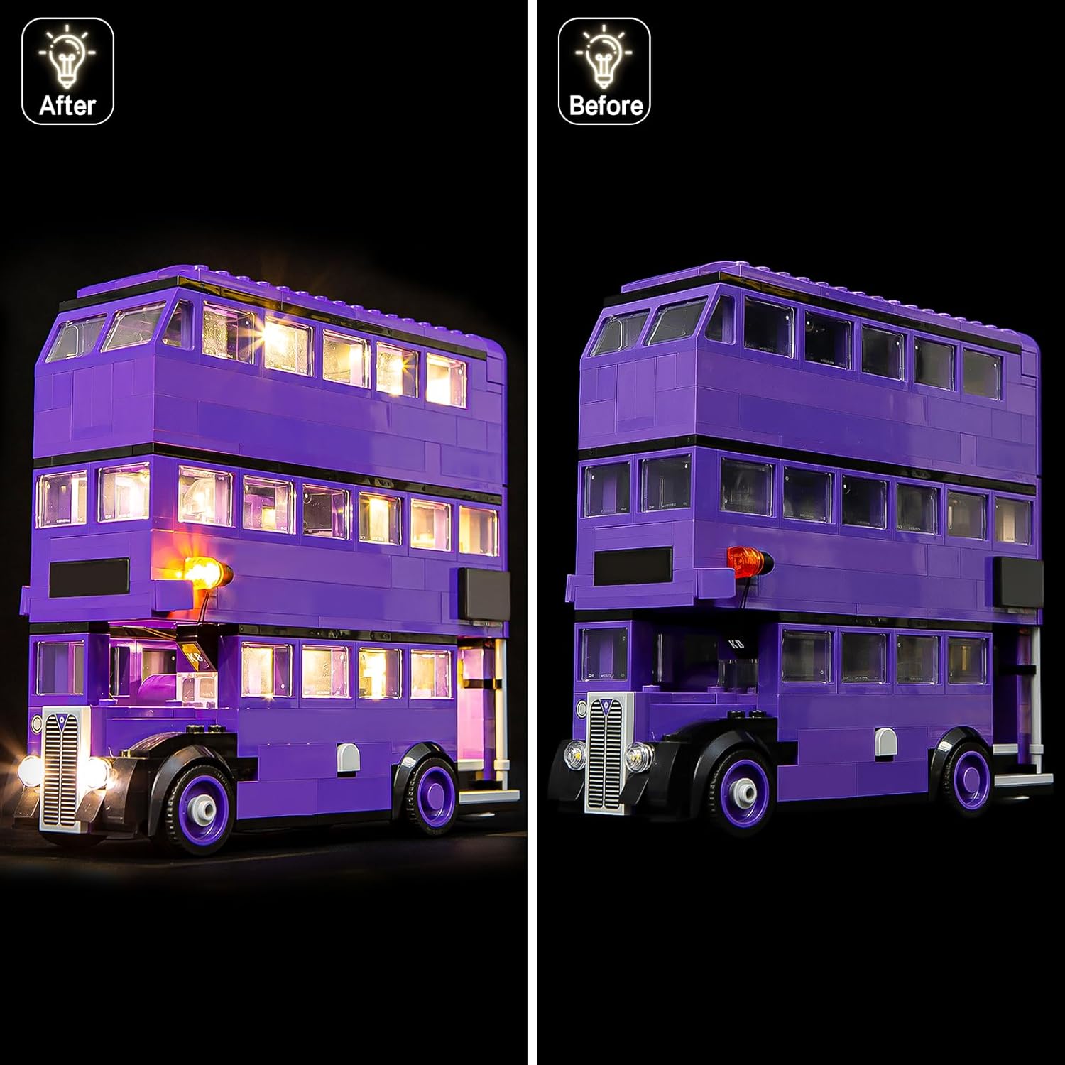 LED Light Kit Compatible with Lego Harry Potter Knight Bus Adventure, Compatible with Lego 76446 (Lights Only, No Models)