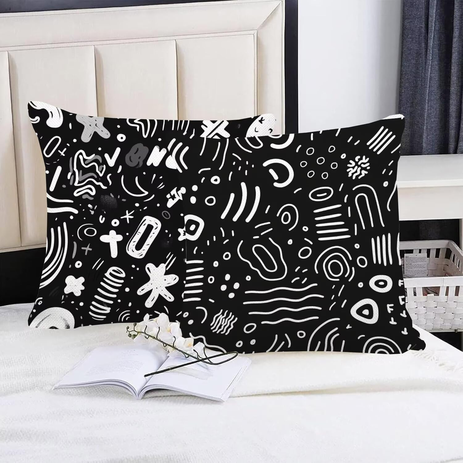 Juego de 4 Fundas Cojines Moderno Arte 60 x 60 cm Fundas Cojines, Decoración Moderna Cojin Exterior, para Sofá salón Cama Sillas Decoración,Cuadrado Terciopelo Sofá Cojín Exterior (Sin Almohada) m-494