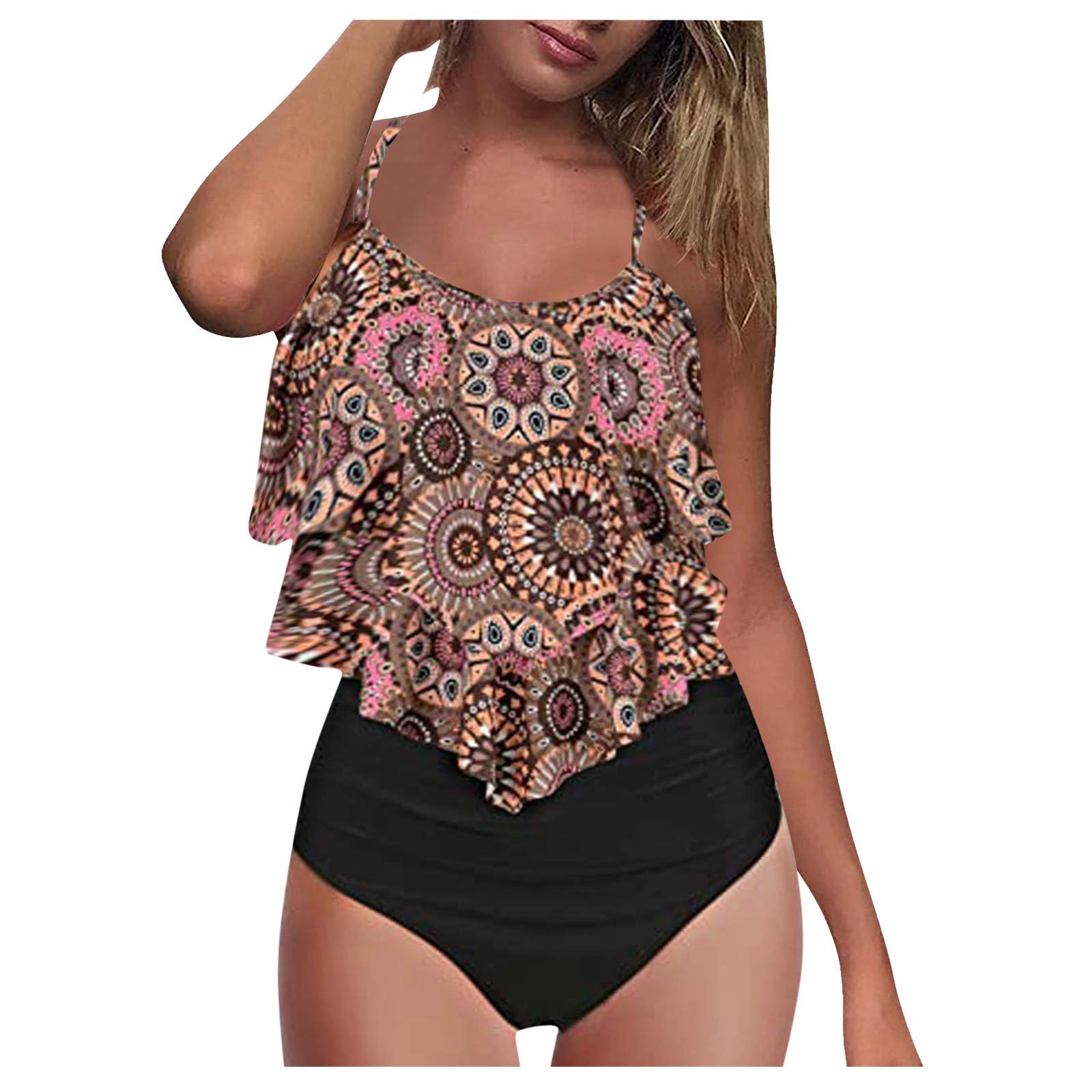 riou Bikinis Mujer 2022 Brasileño Sexy Push-Up Halter Tirantes Ropa de Playa de Dos Piezas Busto Ajustable Bañador de Baño Tops y Braguitas Bañador Natacion Talla Grande