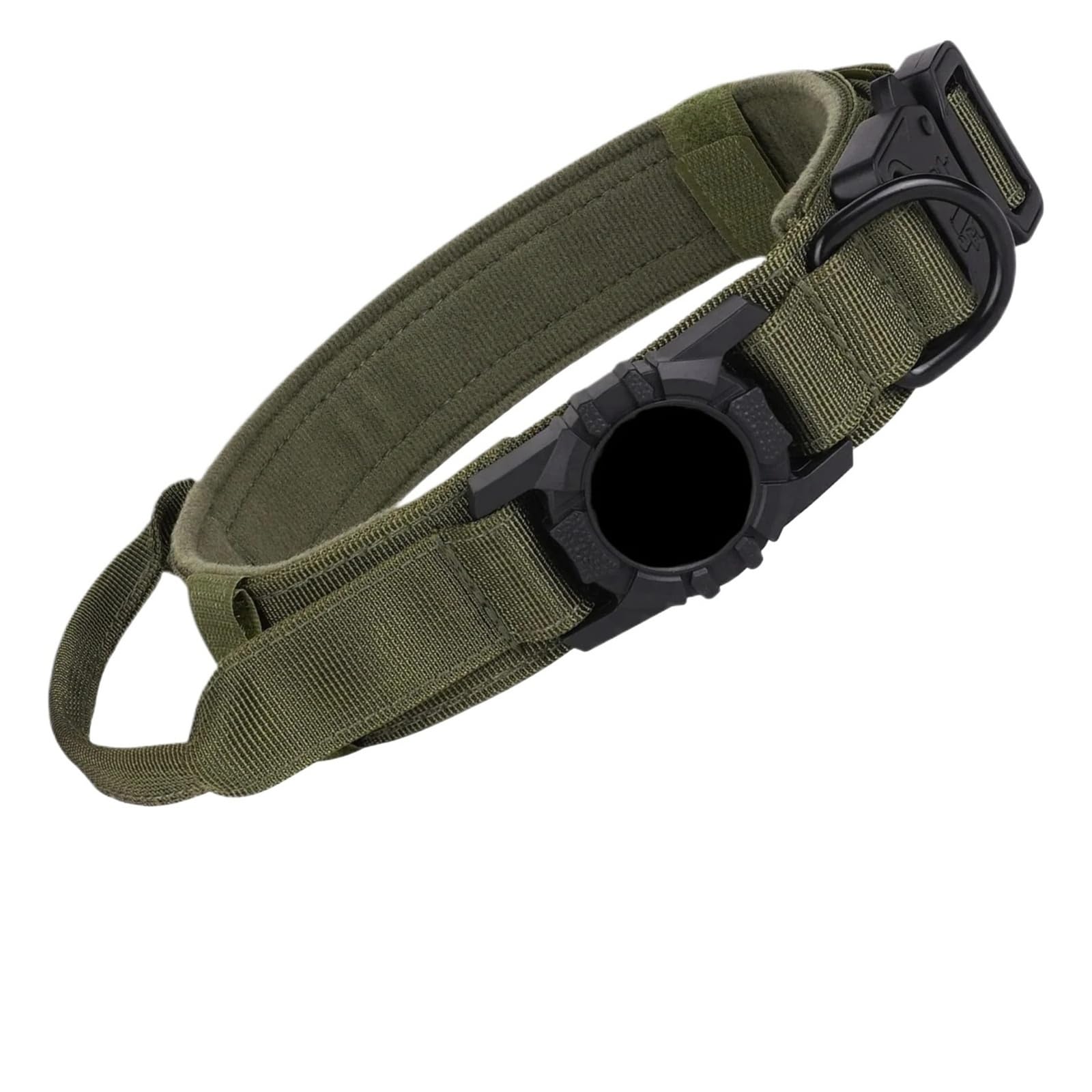 Support AirTag pour chien en nylon vert pour randonnées et balades