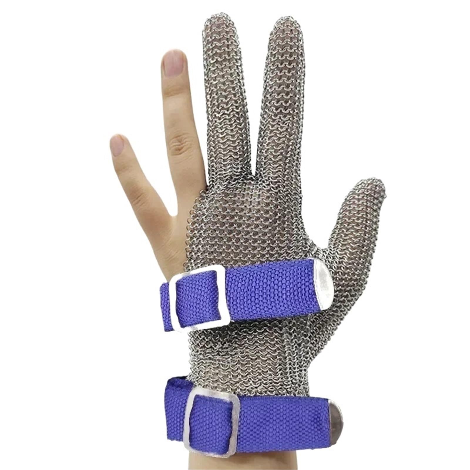 1PC Siatkowe rękawice rzeźnicze Ochrona rąk Rękawice robocze odporne na przekłucia Rękawice ochronne odporne na przecięcia Stal nierdzewna Metal Odporny na przebicie(L)