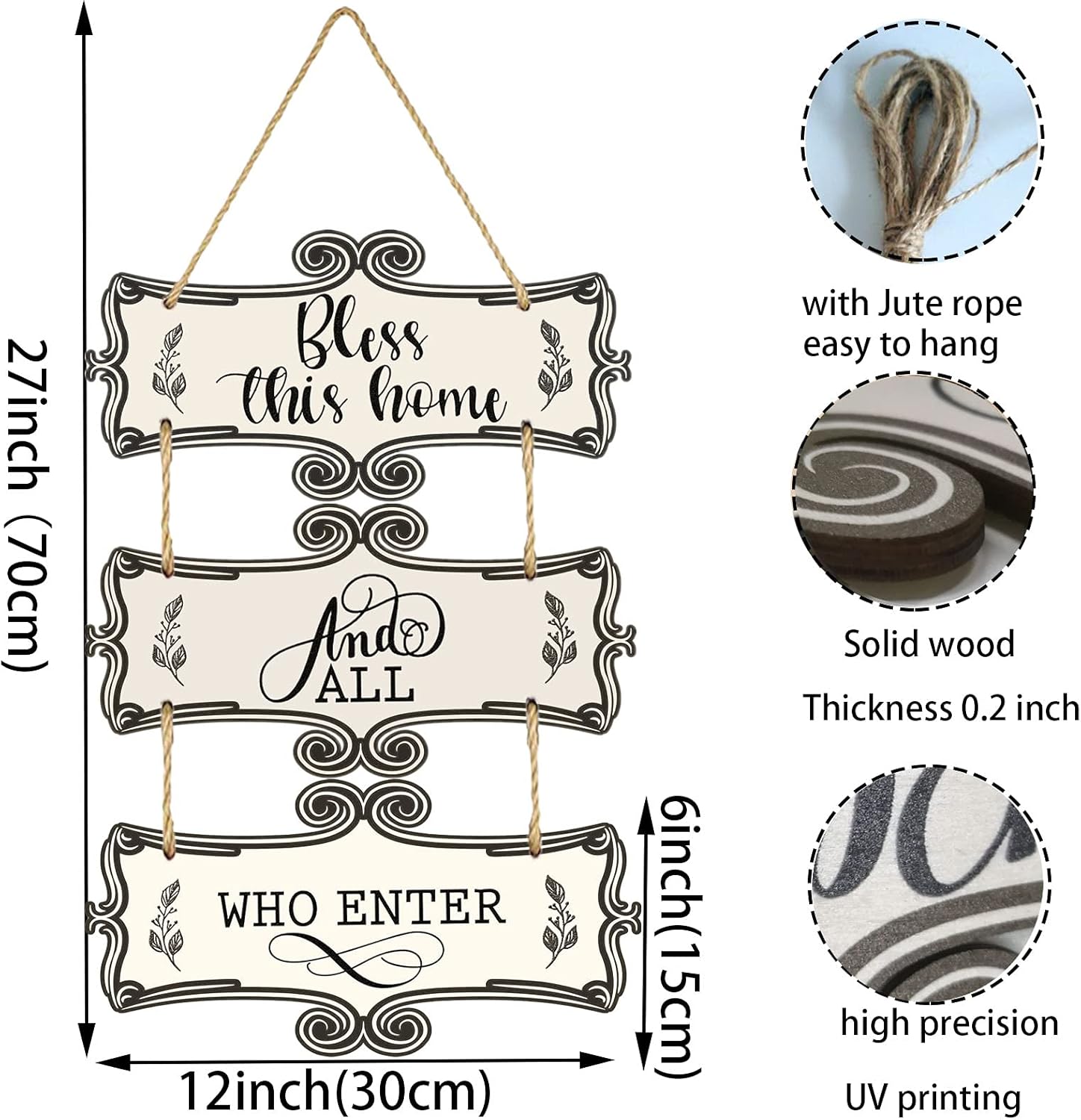 Buy Bless This House And All Who Enter Hanging Wall Sign Wall Art Decorations Rustic Home Dcor For Living Room Bedroom Bathroom Signs For Decorative Plaque Hanging Ornament Wall Decor 12 X