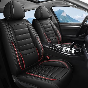 Seat Covers for Lexus LS430 2001-2006,Leather Car Seat Cover Full Set Fit Lexus LS 430,Waterproof Seat Protectors,Anti-Slip Automotive Seat Covers,Car Chair Cover CushionBlack+Red