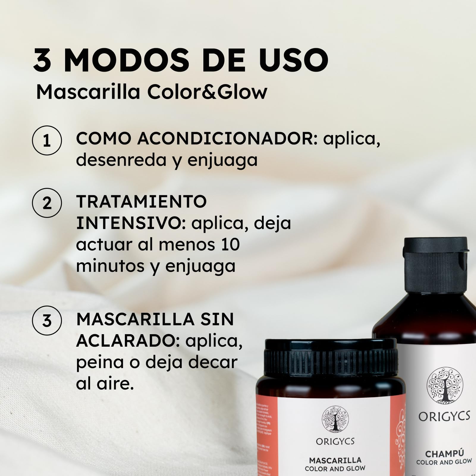 Pack Champú y Mascarilla Color&Glow 250ml – Colores Más Duraderos, Brillantes y Protegidos | Con Uva, Romero, Oliva y Abisinia | Sin Sulfatos ni Siliconas, Vegano y +93% Ingredientes Naturales