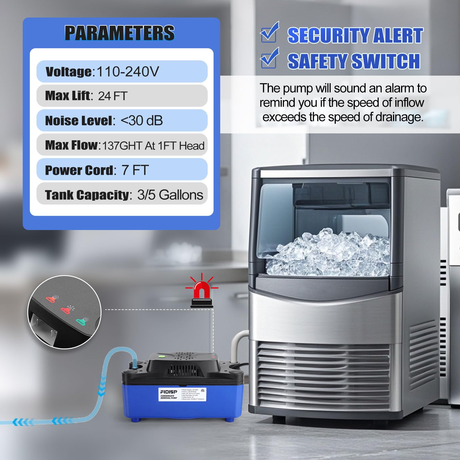 Pope à Condensat Sauerann Si-10 - 20l/h - Avec Goulotte 80 X 60