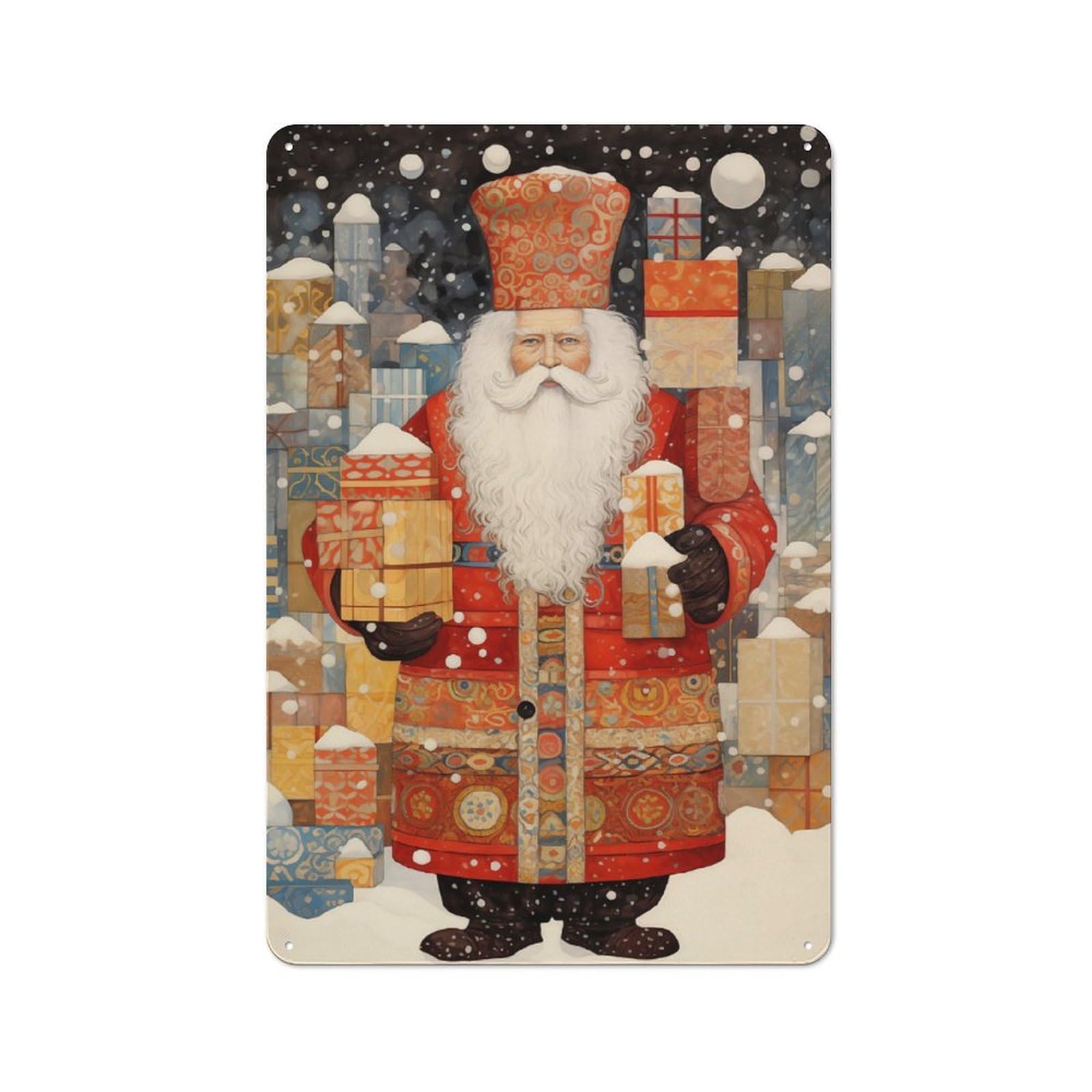 Santas Snowy Surprise Industrial-style Tin Sign 30x20cm for Living Room Wall, for Metal Sign Collectors, for Garage And Workshop Walls