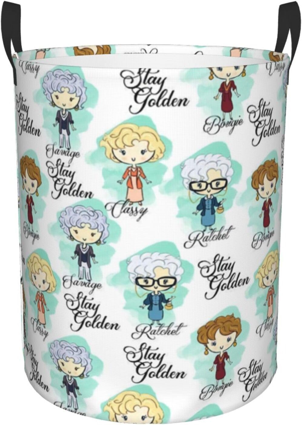 Golden Girls Laundry Basket Golden Girls Merchandise Foldable Waterproof Laundry Hamper Clothes Storage Bucket Toy Organizer for Bathroom Bedroom Large 62.8 Liters