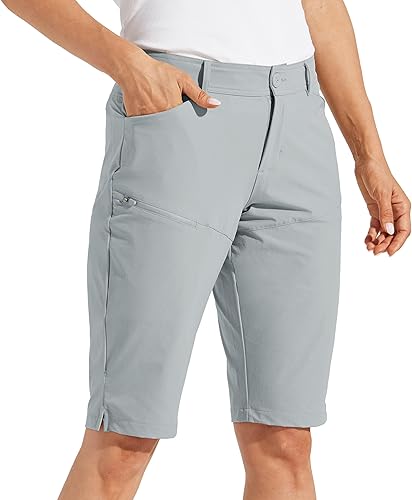 Willit Pantalones cortos para mujer, 13 pulgadas, para golf, senderismo, largos, hasta la rodilla, de secado rápido, resistentes al agua, casual,