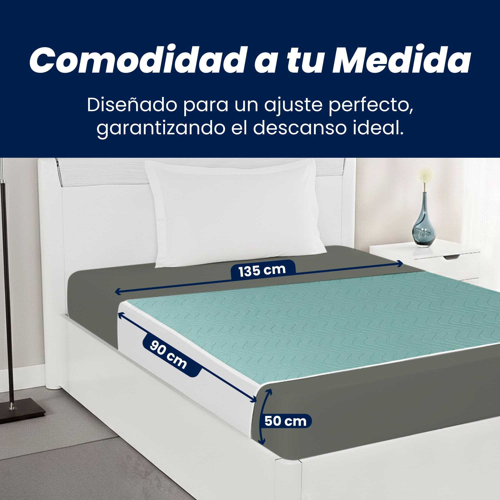 Empapadores Cama Adultos Empapadores Bebe Protector Colchon Impermeable Lavable Pipi Stop Cambiador Desechable Empapador con Alas Protector Cama Empapador 135 x 90 Pack 2