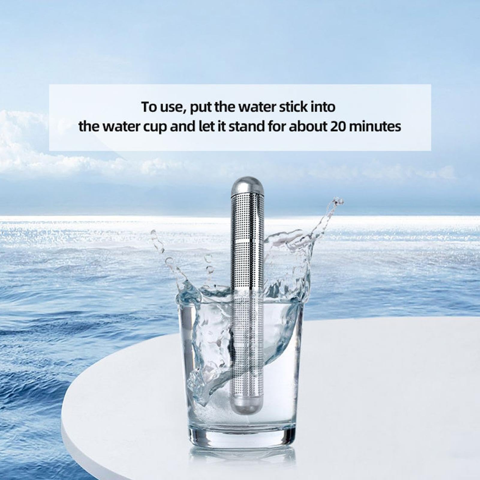 Bastoncino per Acqua Alcalina Portatile, 3 Pezzi/set PH Alkalizer Ionizzatore Idrogeno Minerali Bacchetta Depuratore D'Acqua Filtro in Acciaio Inossidabile Idrogeno Bastoncino