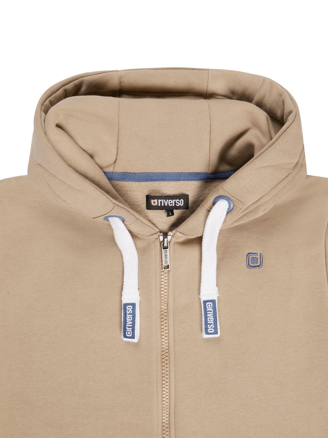 riverso RIVNoah - Sudadera de algodón con capucha y cremallera para hombre, básica, lisa (tallas S, M, L, XL, 2XL, 3XL, 4XL, 5XL), color negro