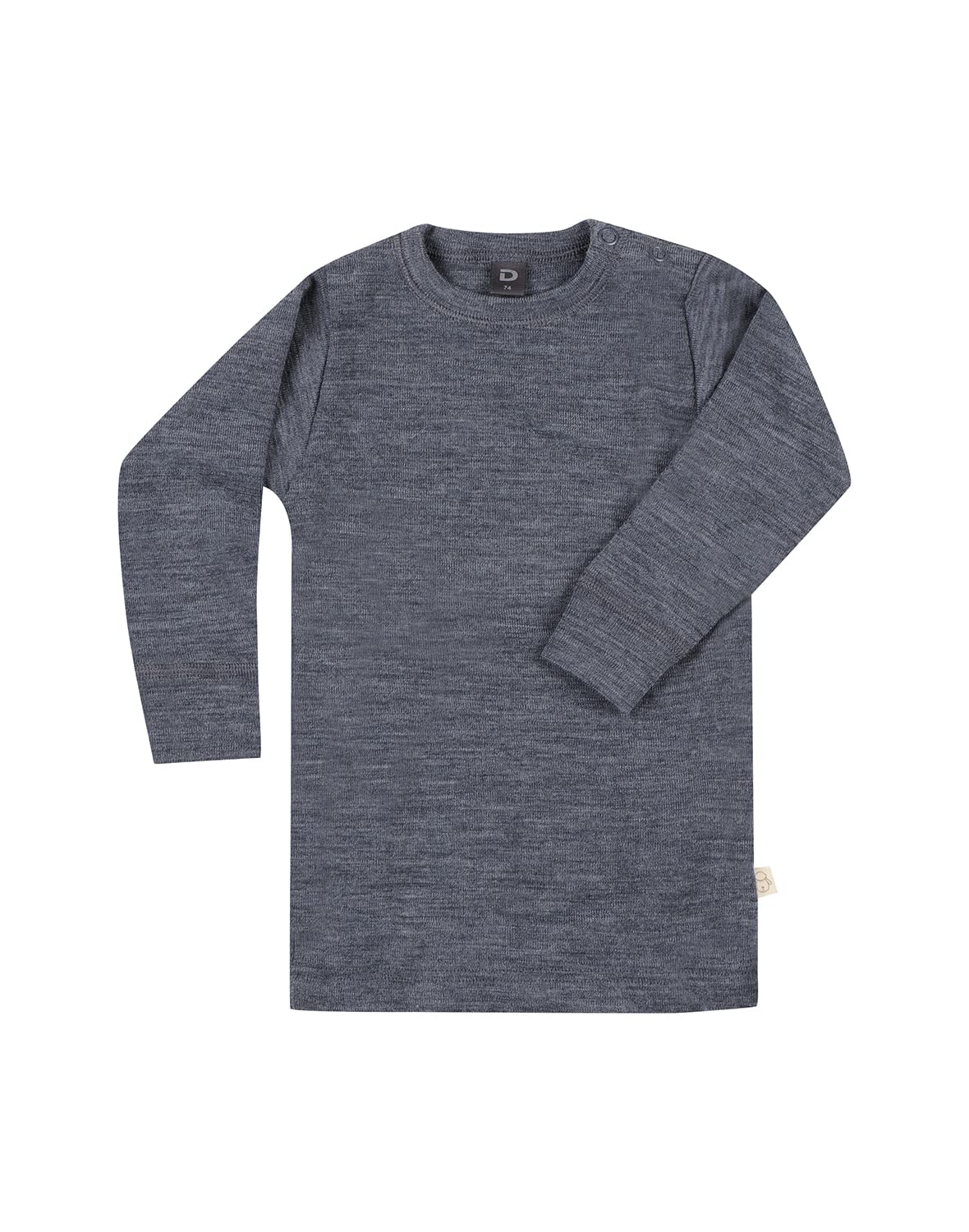 Dilling Blue Granite Melange Baby Merino Wool Long Sleeve Top 86
