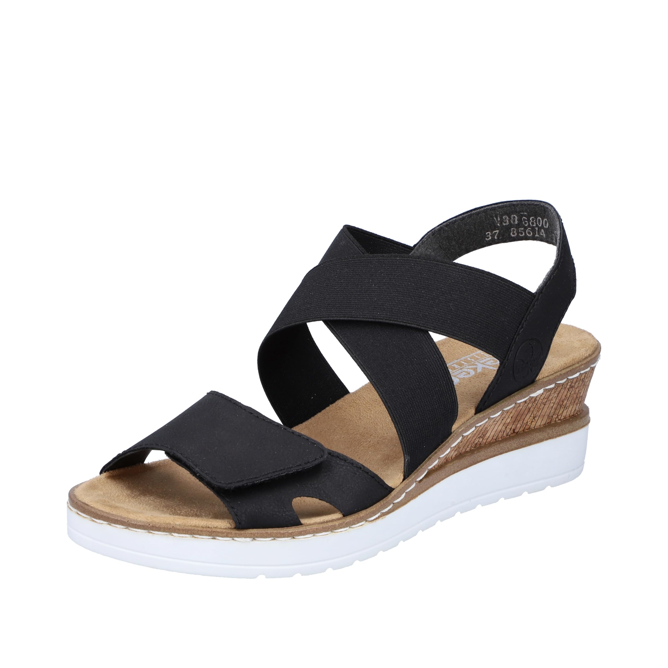 Rieker Women's V38g8 Sandal, Black 00, 6 UK