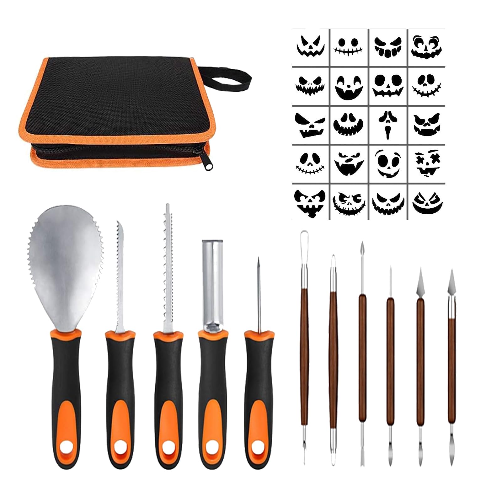 Cjkoonsa 11 Pcs Halloween Pumpkin Carving Kit, Pumpkin Carving Tools