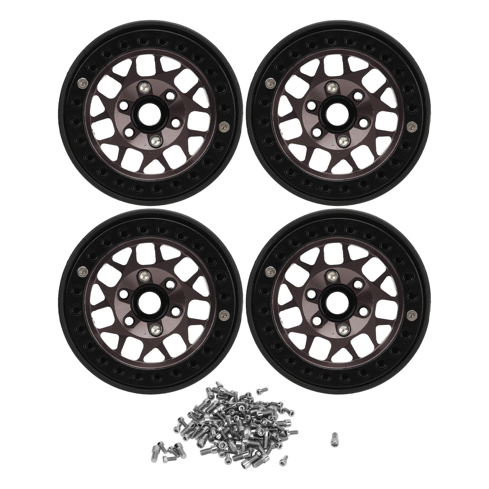Culnflun RC Crawler Rims Universal Aluminum Alloy 1.9in RC Beadlock Wheel Rims for SCX10 SCX10 LI Performance Improvements (Of)