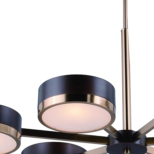 Miniatura 3 de VAXCEL Madison 7 Candelabro moderno de mediados de siglo de bronce claro