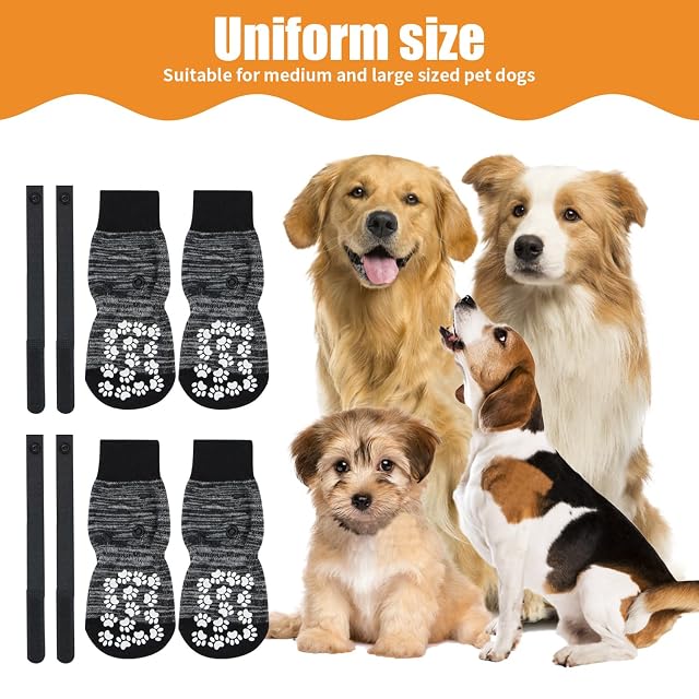 Foto 6 de 8 de Zapatos para Perros, Patucos Perro con Correa Ajustable, Calcetines Perro para Uso en Interiores