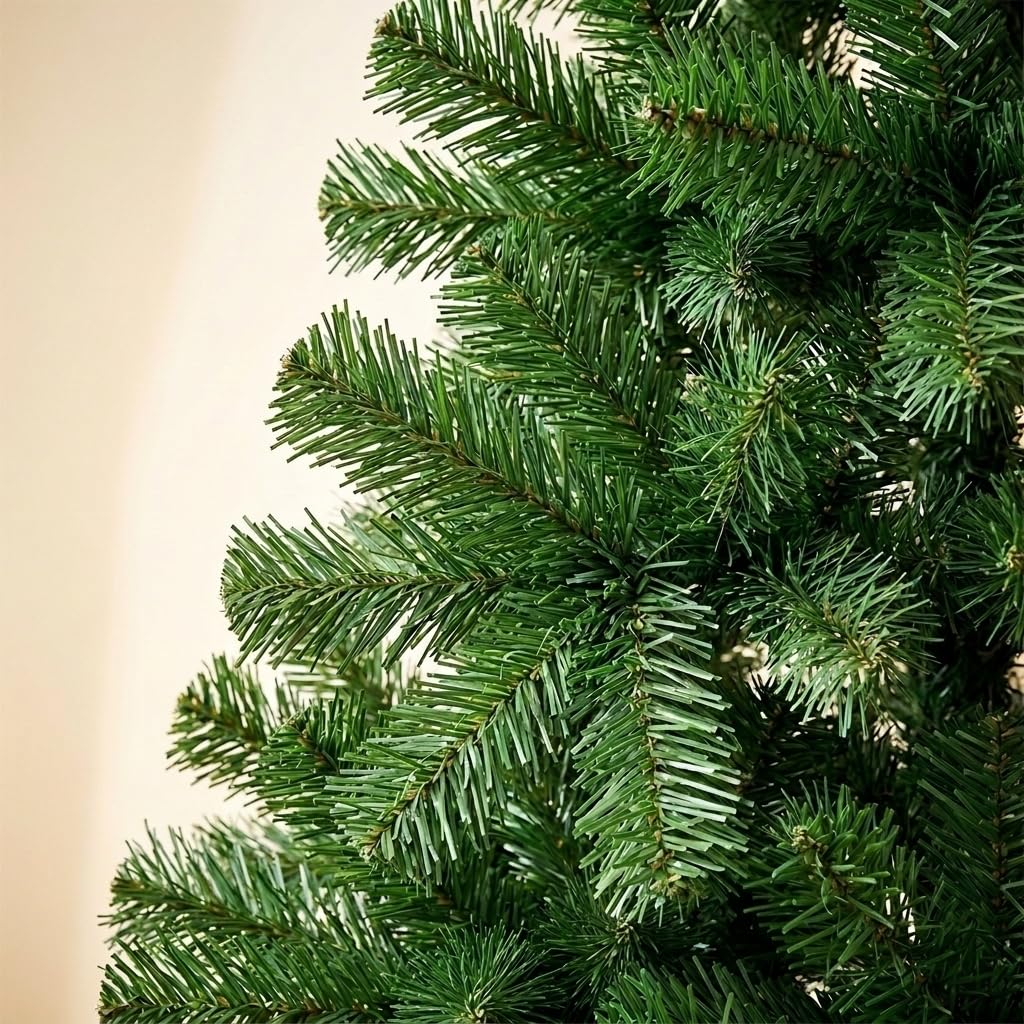 Árbol de Navidad Artificial 210 cm Verde Bosque con Base Metálica