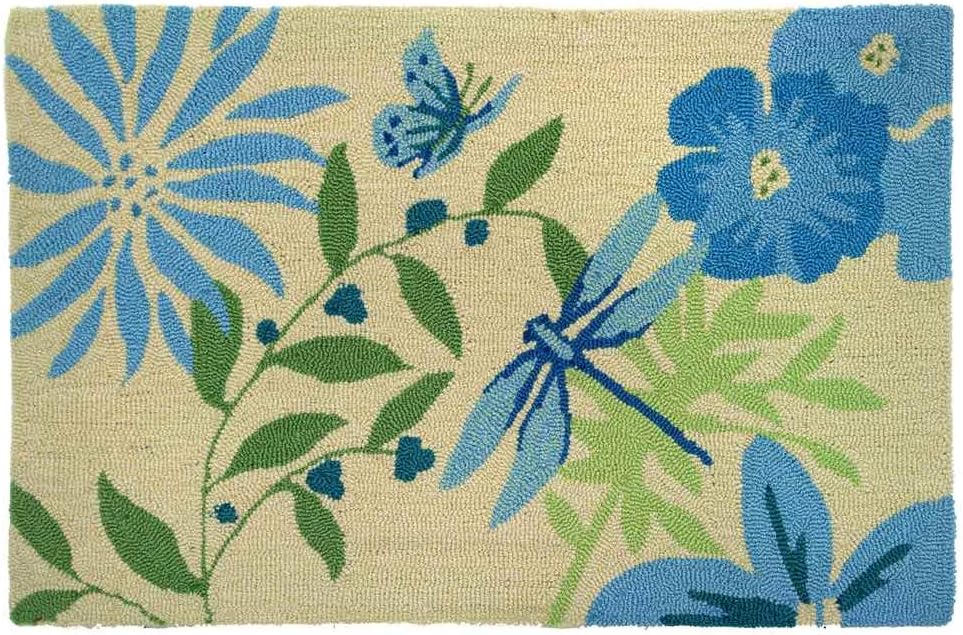 Blue Butterfly and Dragonfly 22-Inch by 34-Inch Indoor Rug