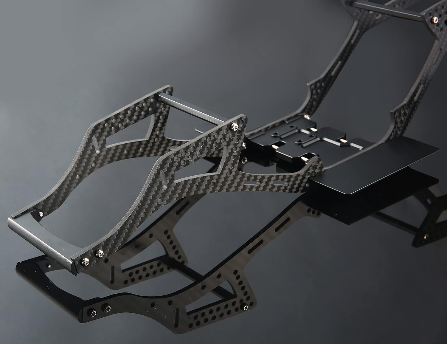RC Chassis Kit, Carbon Fiber LCG Chassis, Cheater Rigs Frame Rails, Gen2 Lightweight Thickened for 1/10 RC Rock Crawler Axial SCX10 I II Element Enduro (Gen2 LCG Chassis Kit)