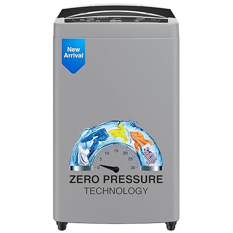 Godrej 7.5 Kg 5 Star Fully-Automatic Top Load Washing Machine Appliance With Zero Pressure Technology (WTEON MGNS 75 5.0 FDTN SRGR, Storm Grey)