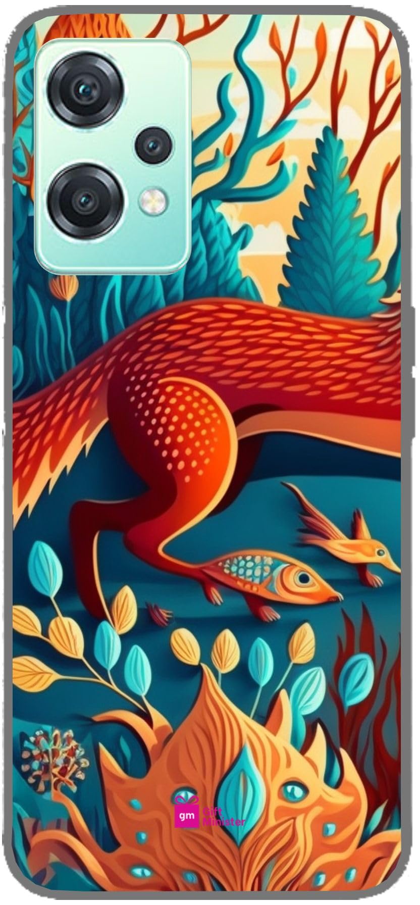 Silicone Designer Cover for One Plus Nord Ce 2 Lite 5G Cyannone - Hixs Evolution Pattern Art Dustproof Flexible Shockproof Scratch Resistant Anti-Slip Comfortable Grip 1Pcs 16960