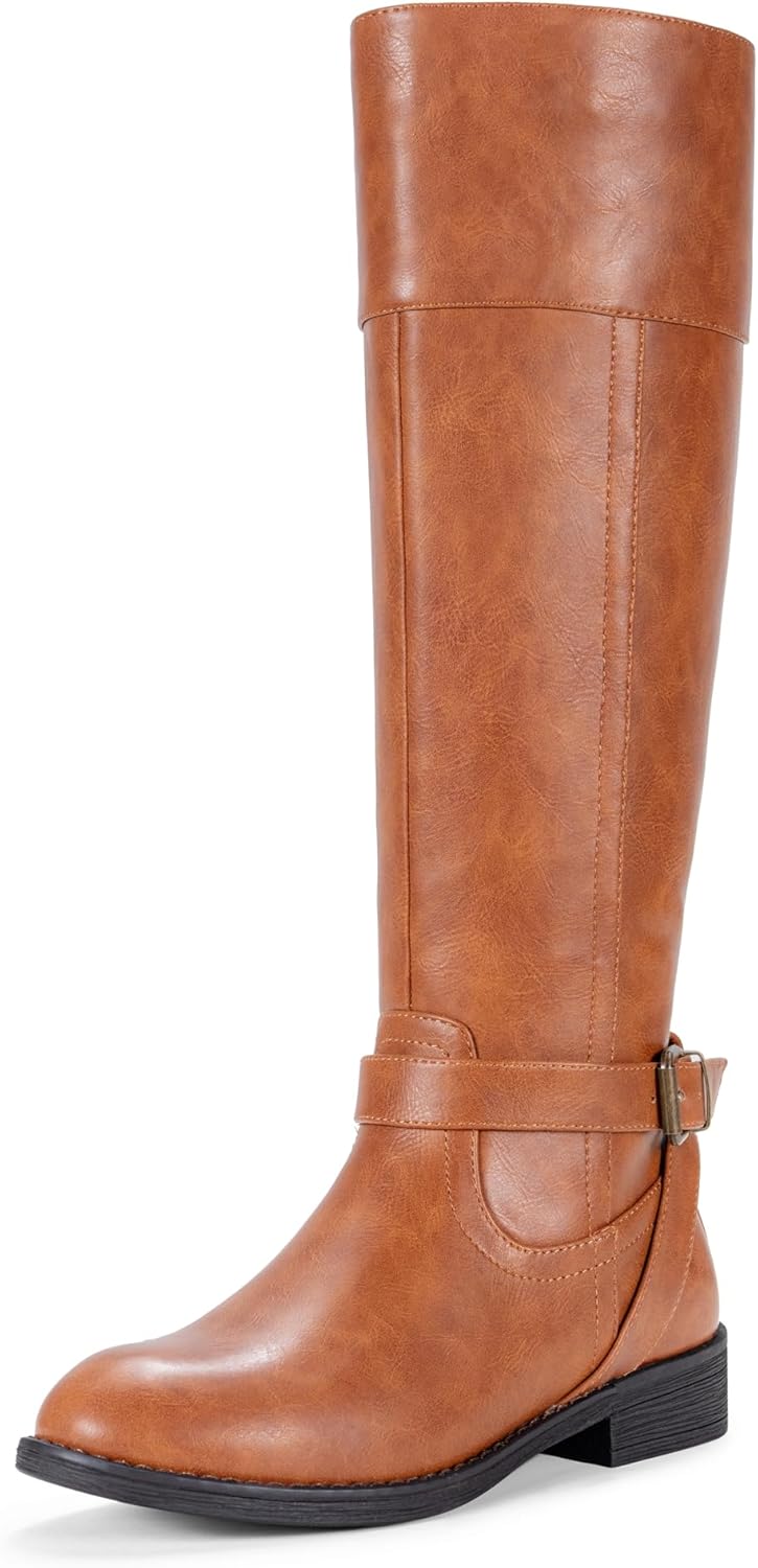 Jeossy Women's 950 Knee High Riding Tall Boots, Comfortable with Metal Buckle and Zipper Boots with Wide Calf and Wide Widths