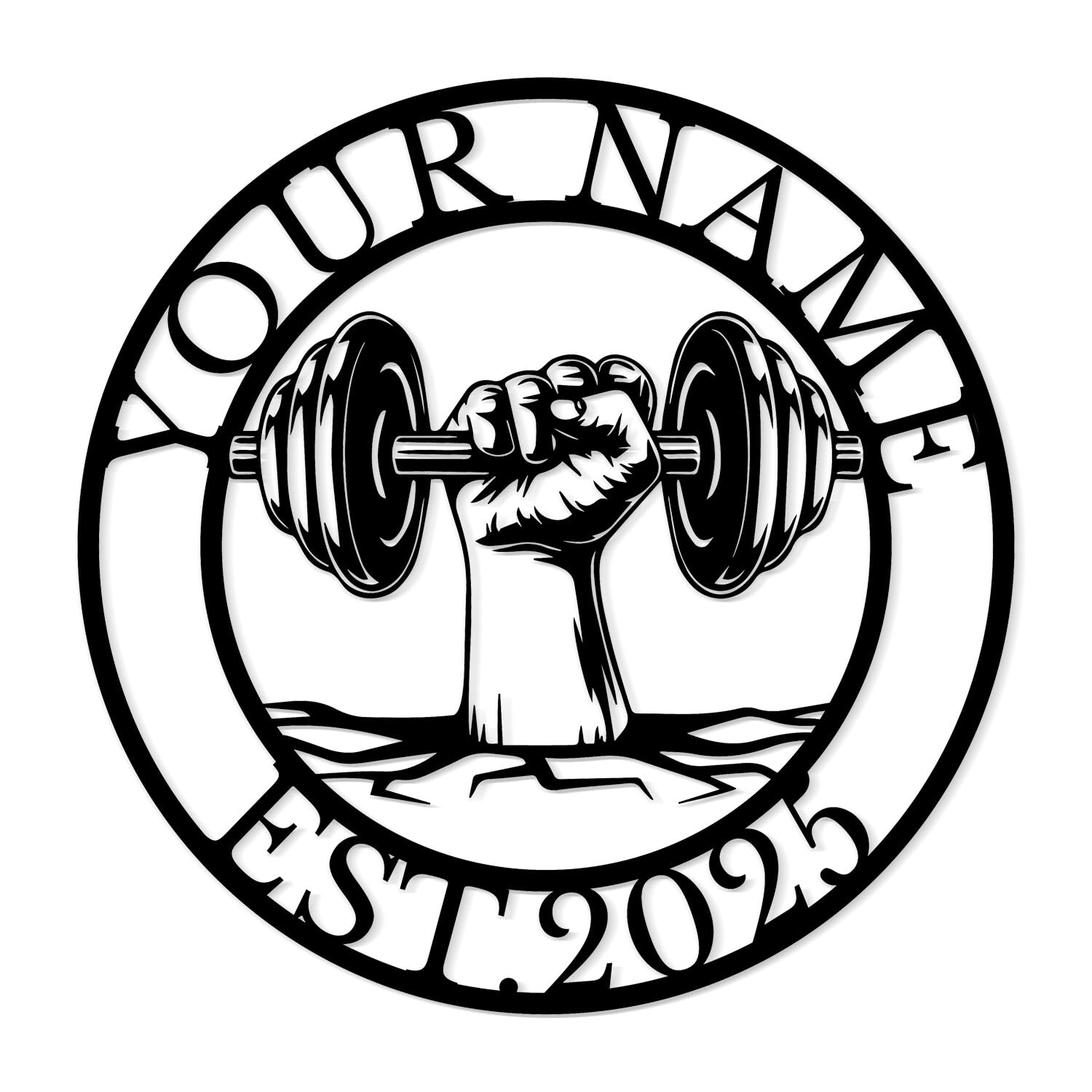 MeigoArt Personalized Metal Gym Sign, Custom Fitness Metal Wall Decor, Body Builder Lovers Gift, Gym Custom Unique Metal Wall Art, fitness room decor, home gym decor, gym wall art (Style-5) — image 1