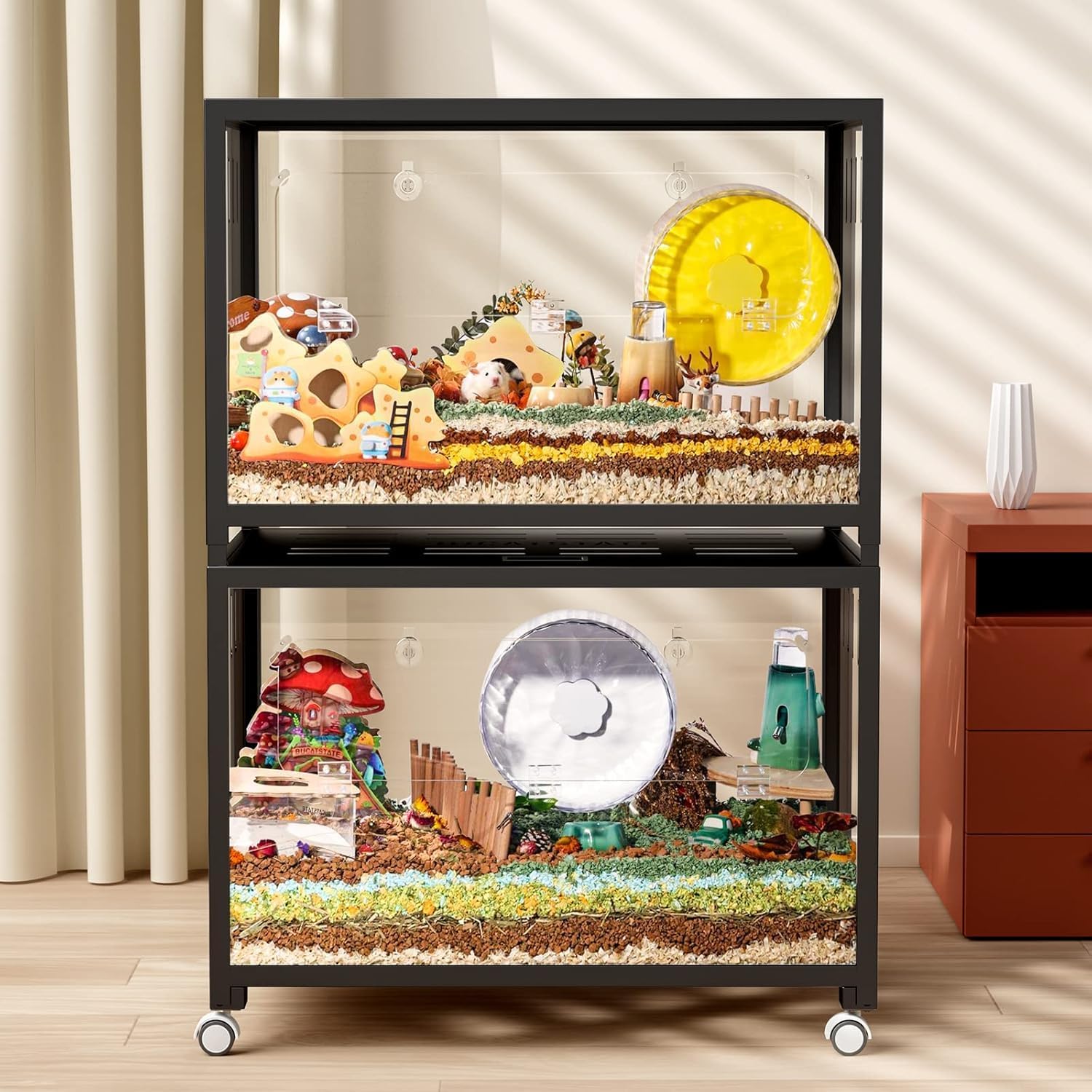 BUCATSTATE Cage 2.0 Universal Wheel & Stacking Accessories, Cages 2.0 Accessories That Support Moving and Stacking (for Cage 2.0, Black)